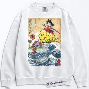 Alternative view of Dragon Ball Sweatshirt, DBZ Sweatshirt, Anime Graphic Pullover, Comfort Colors Sweatshirt