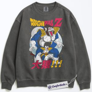 Alternative view of Vegeta Sweatshirt, Dragon Ball Sweatshirt, DBZ Sweatshirt, Anime Graphic Pullover, Comfort Colors Sweatshirt
