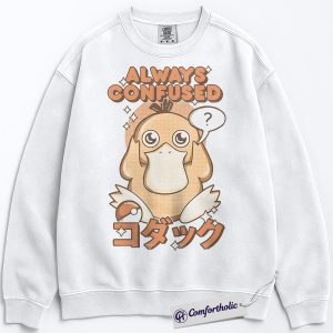 Alternative view of Psyduck Sweatshirt, PKM Sweatshirt, Anime Graphic Pullover, Comfort Colors Sweatshirt