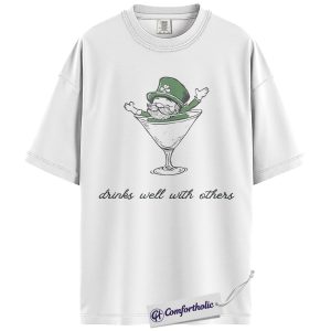 Alternative view of St Patrick’s Day Drinking Shirt, Funny Leprechaun Martini Graphic Tee, Irish Party Bar Crawl T-Shirt, St Paddy’s Day Gift for Friends, Comfort Colors Shirt