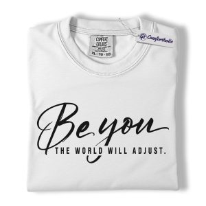 Alternative view of Be You Quote Shirt, Minimalist Typography Graphic Tee, Self Love Motivation T-Shirt, Inspirational Gift for Women, Comfort Colors Shirt