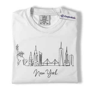 Alternative view of New York City Shirt, Minimalist NYC Skyline Line Art Graphic Tee, New York Souvenir Travel T-Shirt, Gift for New York Lovers, Comfort Colors Shirt