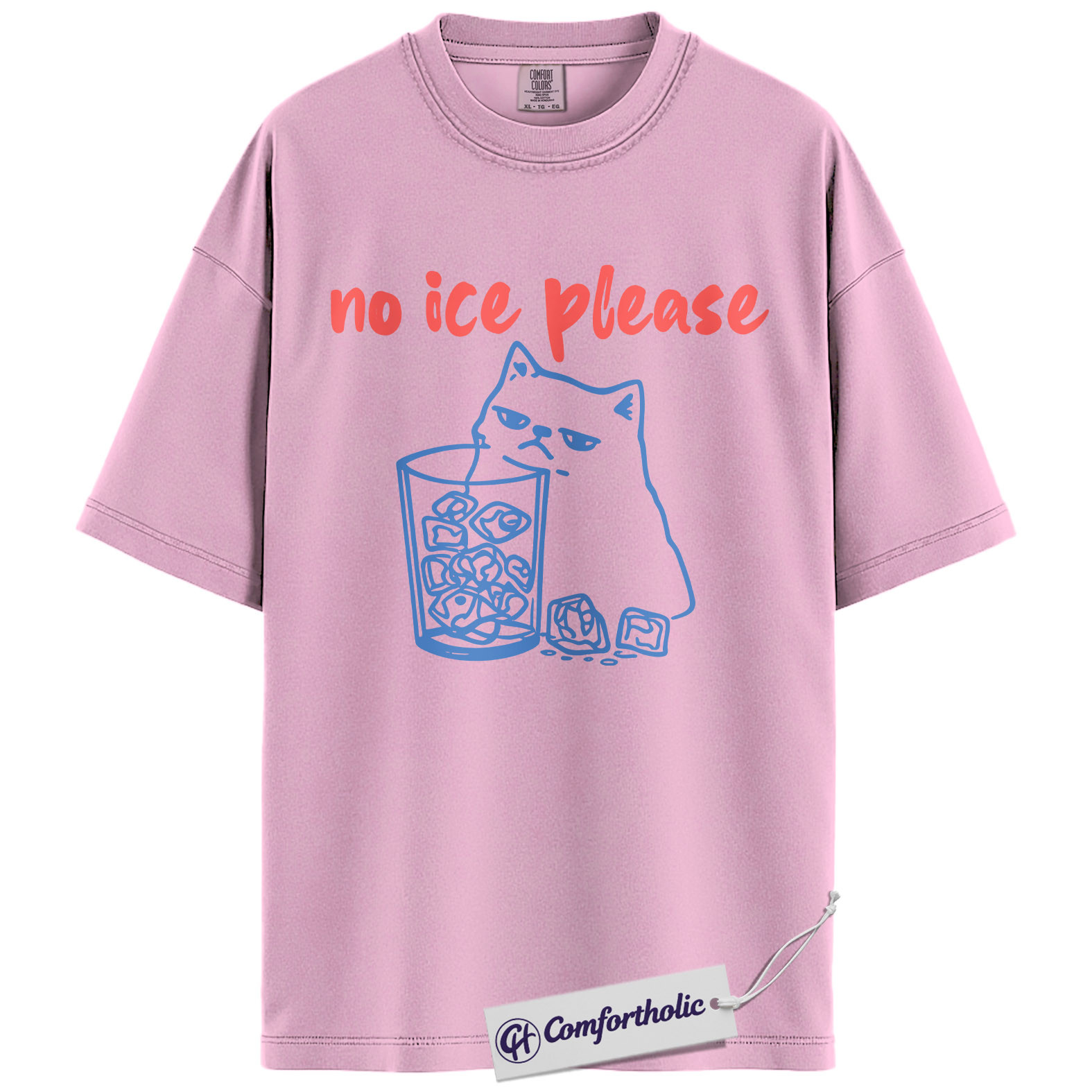 No Ice Please Cat Shirt, Sassy Line Art Kitty Graphic Tee, Funny Beverage Humor T-Shirt, Gift for Cat Moms, Comfort Colors Shirt - Image 8