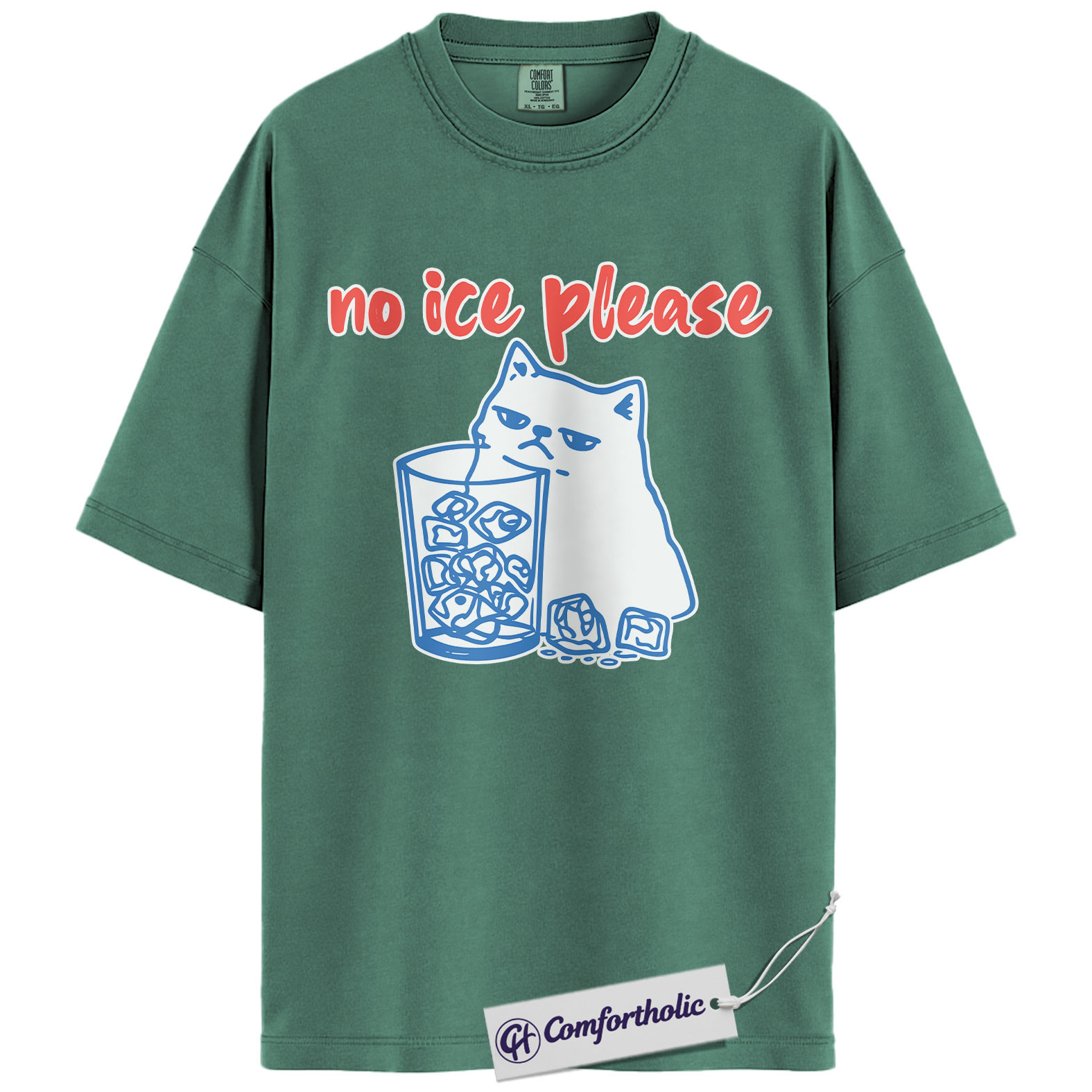 No Ice Please Cat Shirt, Sassy Line Art Kitty Graphic Tee, Funny Beverage Humor T-Shirt, Gift for Cat Moms, Comfort Colors Shirt - Image 10