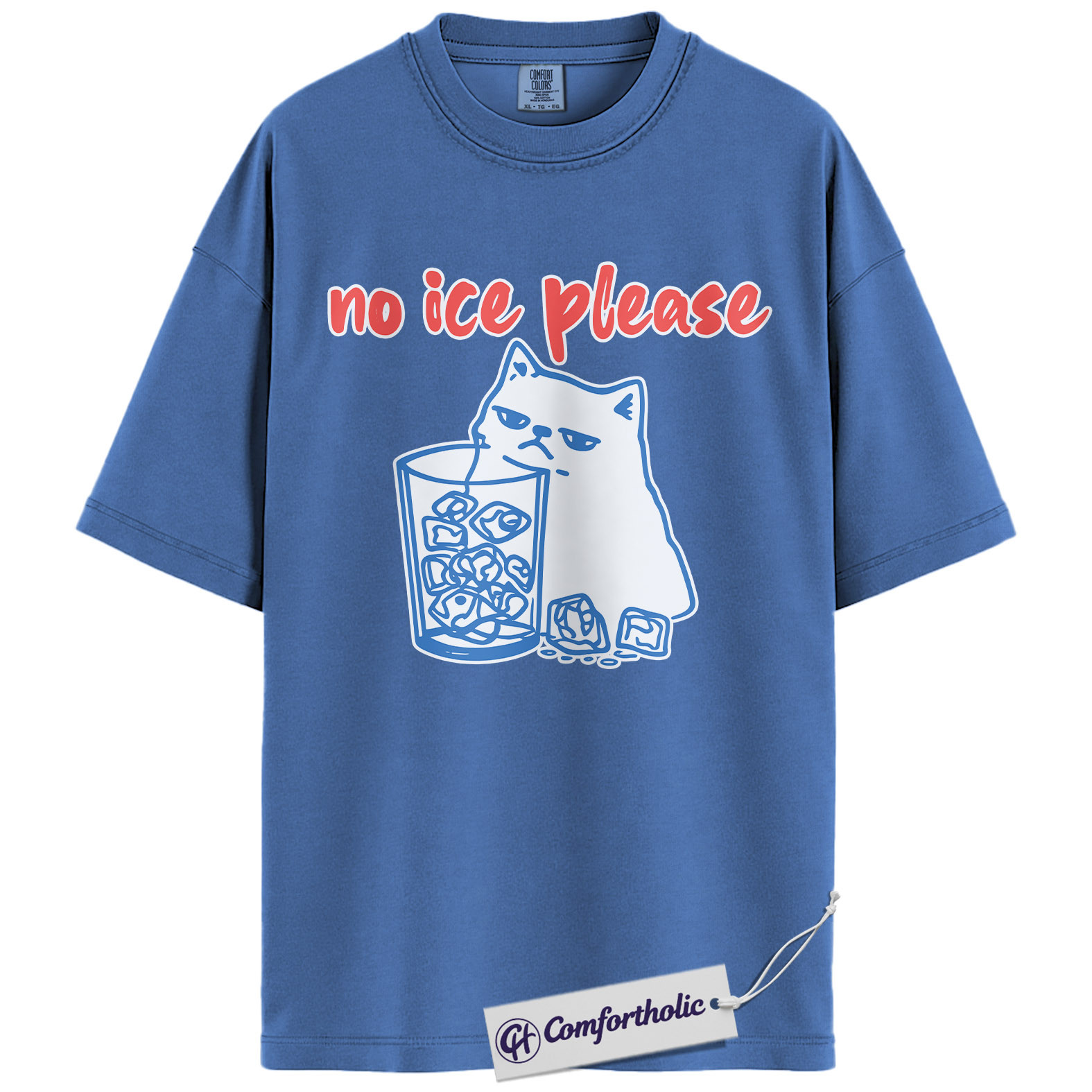 No Ice Please Cat Shirt, Sassy Line Art Kitty Graphic Tee, Funny Beverage Humor T-Shirt, Gift for Cat Moms, Comfort Colors Shirt - Image 12
