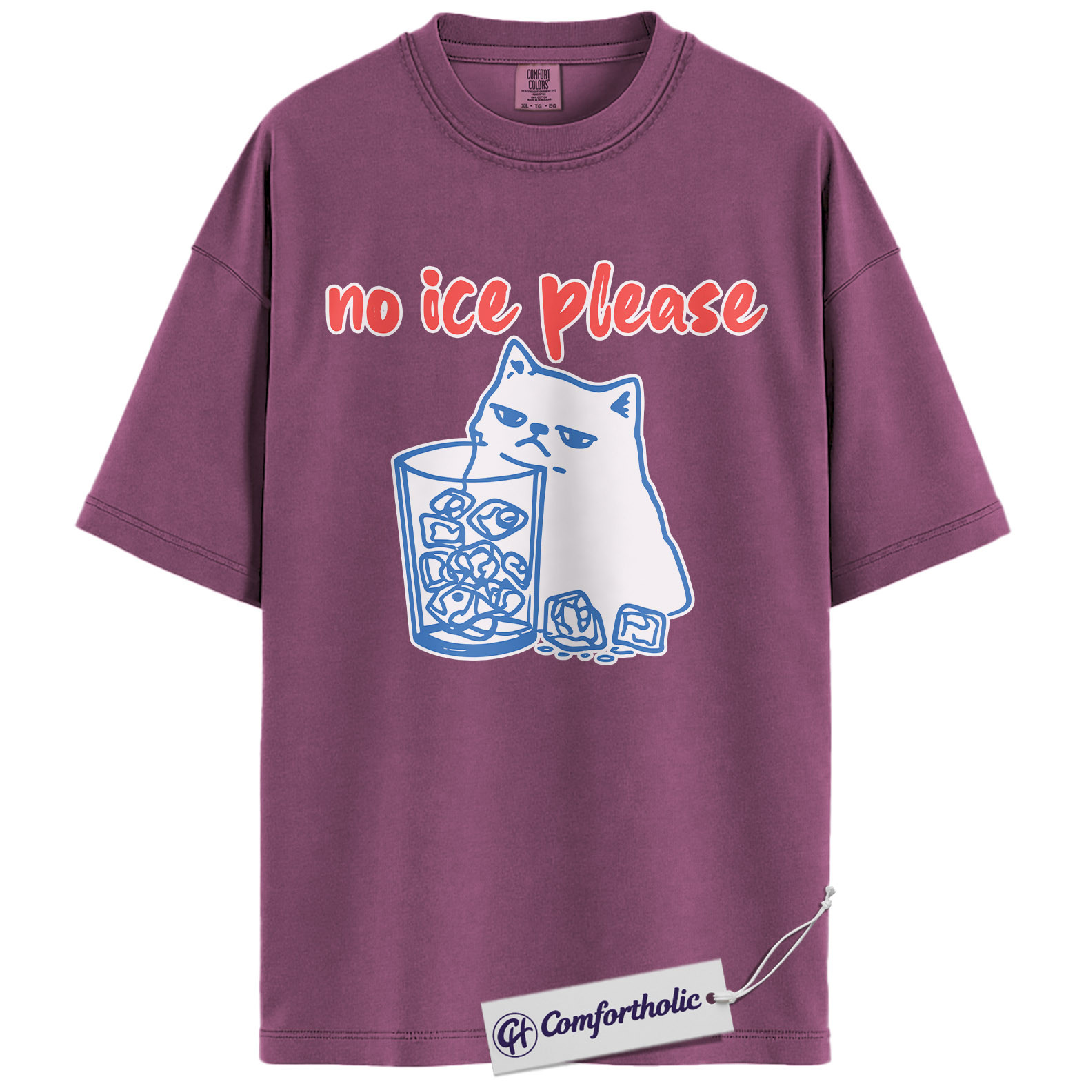 No Ice Please Cat Shirt, Sassy Line Art Kitty Graphic Tee, Funny Beverage Humor T-Shirt, Gift for Cat Moms, Comfort Colors Shirt - Image 15