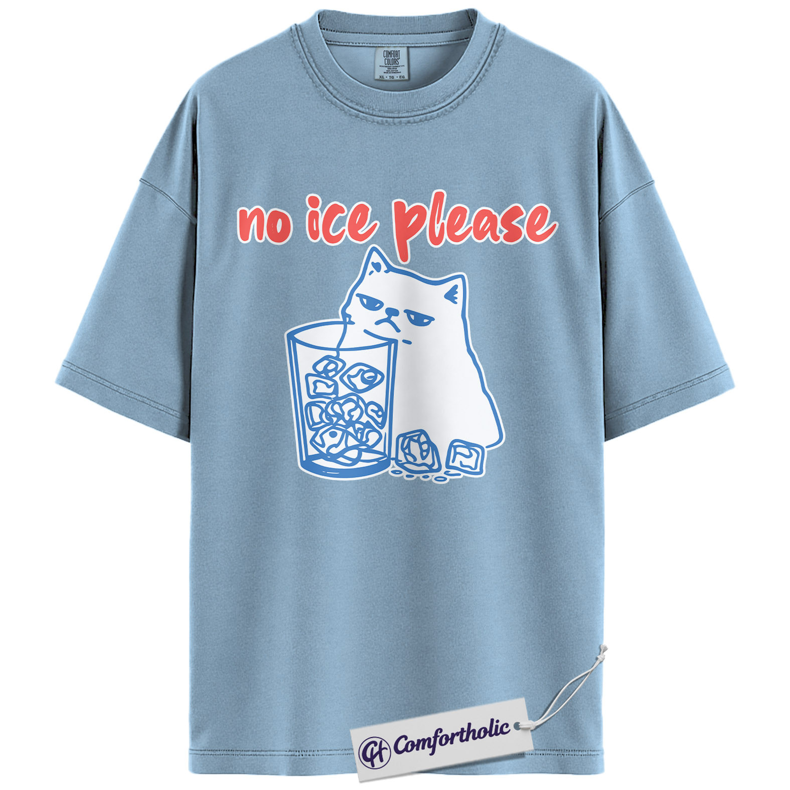 No Ice Please Cat Shirt, Sassy Line Art Kitty Graphic Tee, Funny Beverage Humor T-Shirt, Gift for Cat Moms, Comfort Colors Shirt - Image 14