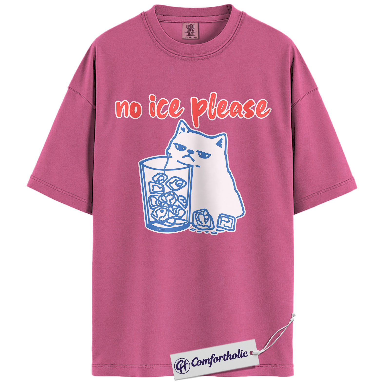 No Ice Please Cat Shirt, Sassy Line Art Kitty Graphic Tee, Funny Beverage Humor T-Shirt, Gift for Cat Moms, Comfort Colors Shirt - Image 16