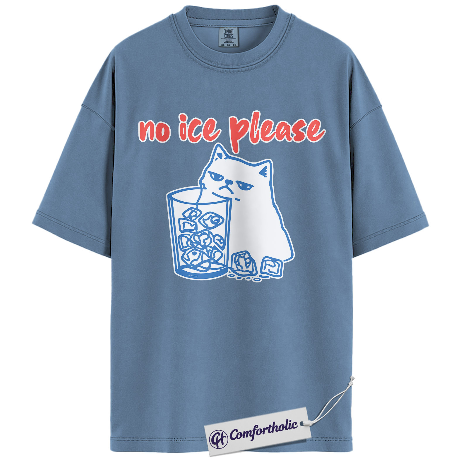 No Ice Please Cat Shirt, Sassy Line Art Kitty Graphic Tee, Funny Beverage Humor T-Shirt, Gift for Cat Moms, Comfort Colors Shirt - Image 17
