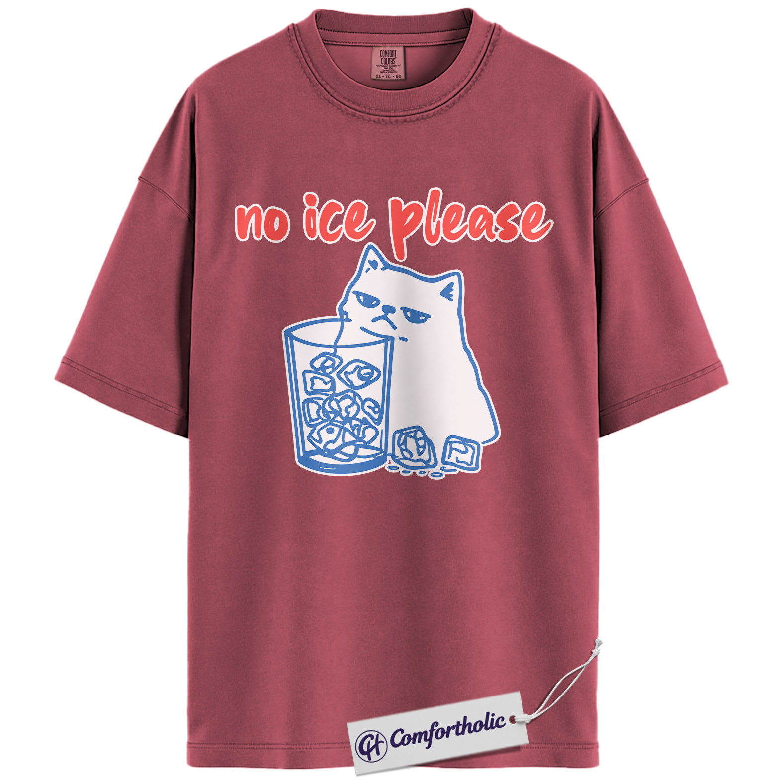 No Ice Please Cat Shirt, Sassy Line Art Kitty Graphic Tee, Funny Beverage Humor T-Shirt, Gift for Cat Moms, Comfort Colors Shirt - Image 18