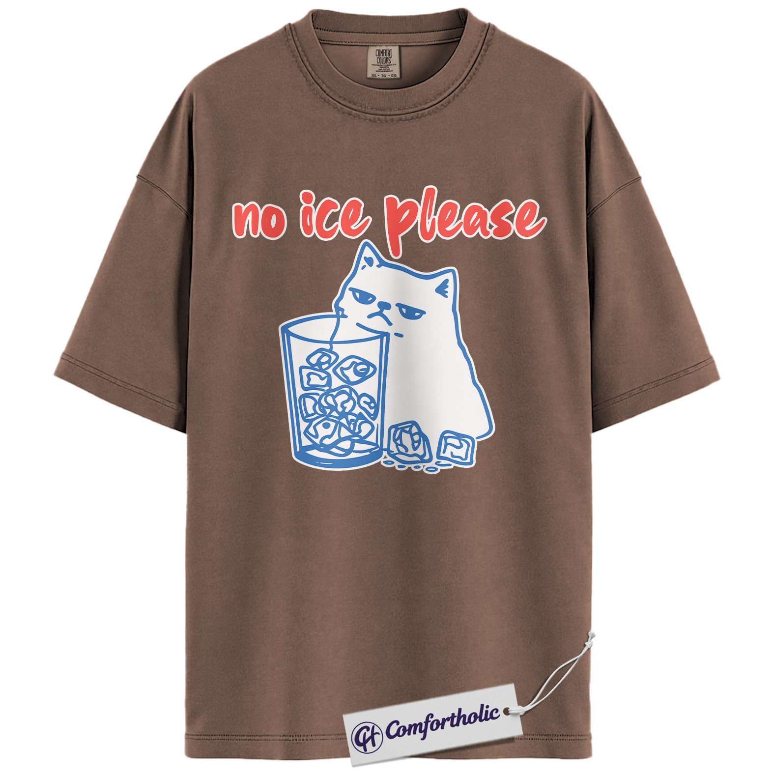 No Ice Please Cat Shirt, Sassy Line Art Kitty Graphic Tee, Funny Beverage Humor T-Shirt, Gift for Cat Moms, Comfort Colors Shirt - Image 19
