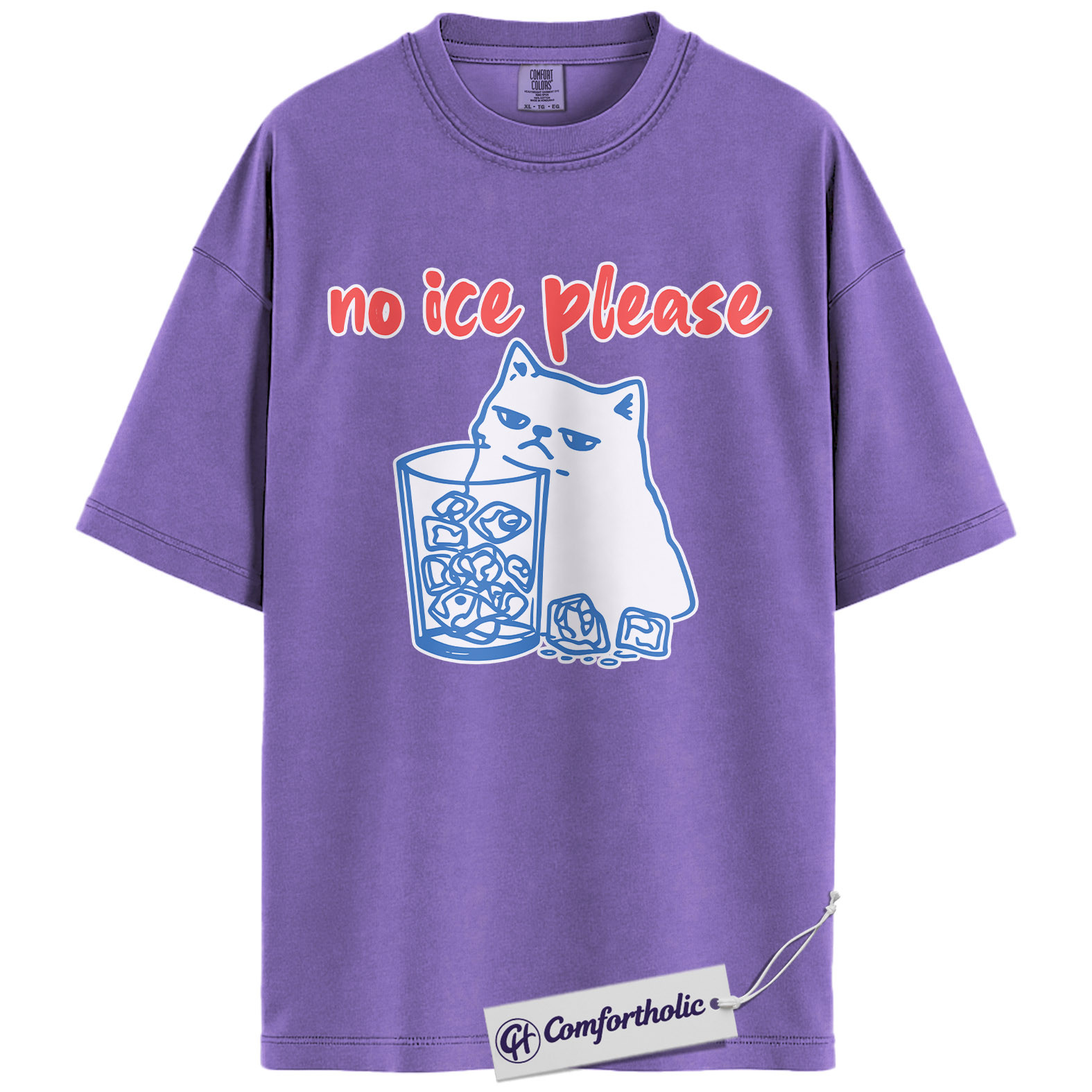 No Ice Please Cat Shirt, Sassy Line Art Kitty Graphic Tee, Funny Beverage Humor T-Shirt, Gift for Cat Moms, Comfort Colors Shirt - Image 20