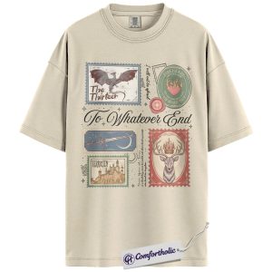 Throne of Glass Shirt, To Whatever End Quote Graphic Tee, Fireheart Dragon Bookish T-Shirt, Gift for Fantasy Romance Readers, Comfort Colors Shirt