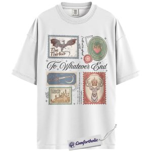 Alternative view of Throne of Glass Shirt, To Whatever End Quote Graphic Tee, Fireheart Dragon Bookish T-Shirt, Gift for Fantasy Romance Readers, Comfort Colors Shirt