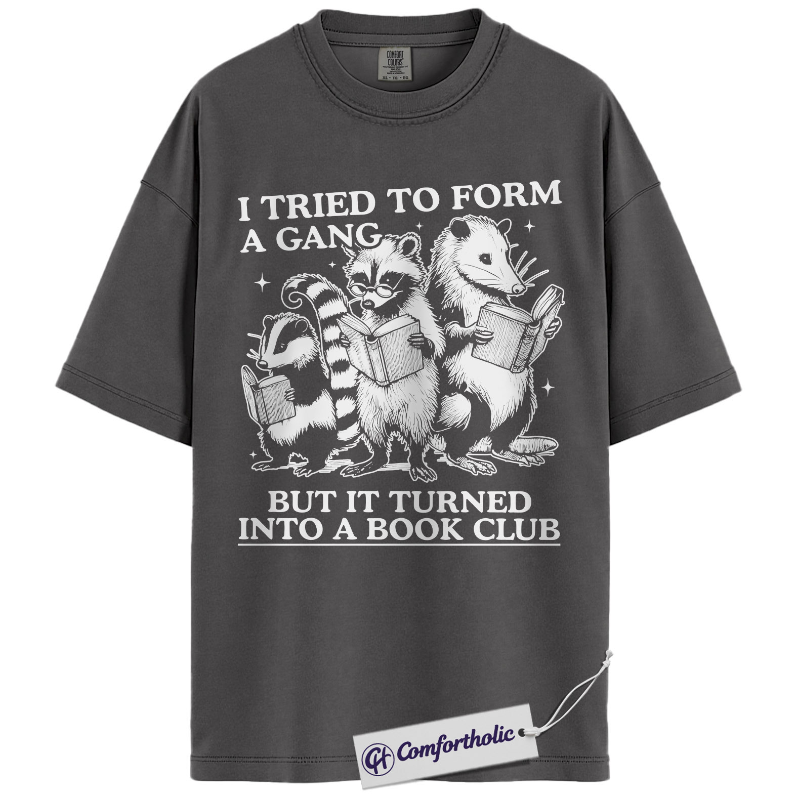 Book Club Shirt, I Tried to Form a Gang Quote Graphic Tee, Funny Book Lover Reading T-Shirt, Gift for Readers Librarians & Bookworms, Comfort Colors Shirt - Image 4