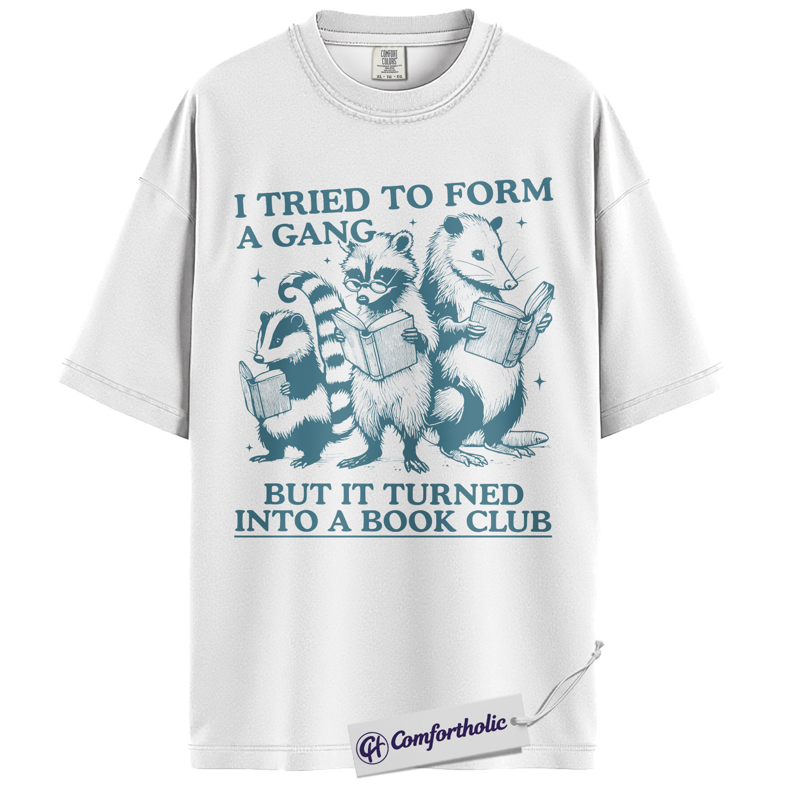 Book Club Shirt, I Tried to Form a Gang Quote Graphic Tee, Funny Book Lover Reading T-Shirt, Gift for Readers Librarians & Bookworms, Comfort Colors Shirt - Image 2