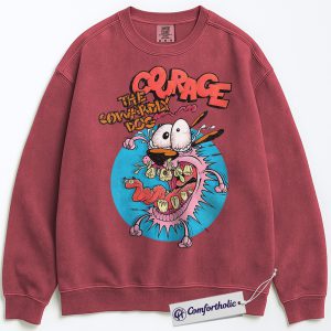Courage the Cowardly Dog Sweatshirt, Anime Graphic Pullover, Comfort Colors Sweatshirt