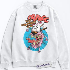 Alternative view of Courage the Cowardly Dog Sweatshirt, Anime Graphic Pullover, Comfort Colors Sweatshirt