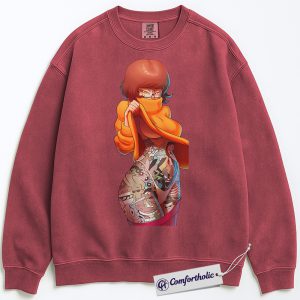 Alternative view of Velma Sweatshirt, Scooby-Doo Sweatshirt, Anime Graphic Pullover, Comfort Colors Sweatshirt