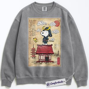 Alternative view of Snoopy Sweatshirt, Peanuts Sweatshirt, Animated Graphic Pullover, Comfort Colors Sweatshirt