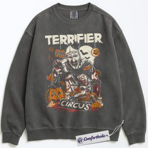 Terrifier Sweatshirt, Halloween Sweatshirt, Horror Sweatshirt, Movie Graphic Pullover, Comfort Colors Sweatshirt