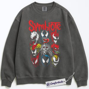 Alternative view of Venom Sweatshirt, Symbiotes Sweatshirt, Marvel Comics Graphic Pullover, Comfort Colors Sweatshirt
