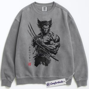 Alternative view of Wolverine Sweatshirt, X-Men Sweatshirt, Marvel Comics Graphic Pullover, Comfort Colors Sweatshirt